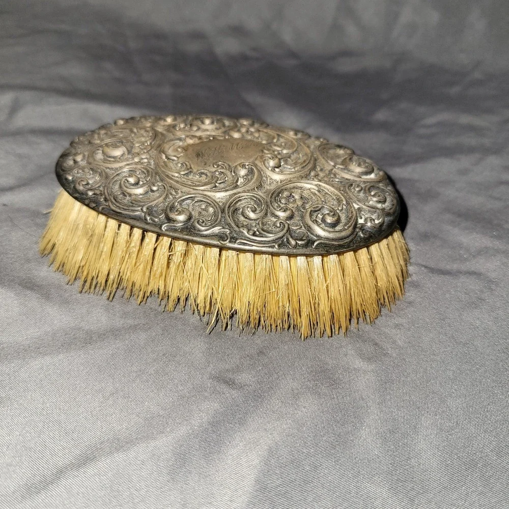 Antique Sterling 925 Engraved Vanity Brush